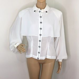 Josephine Billow Sleeve Ivory Blouse
